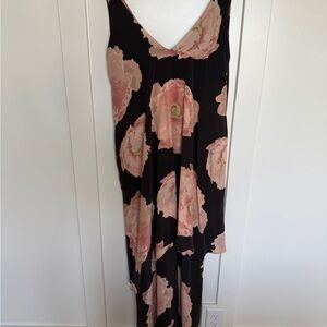 Floral Black and Pink Maxi Dress